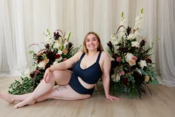 Aline Flower Big Cup BH - Mørk blå*Careless Fashion