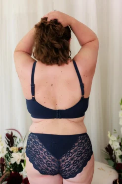 Aline Flower Small Cup BH - Mørk blå*Careless New