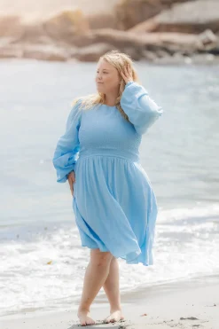 Anna Solid kjole -*Careless Clearance