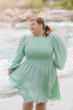 Anna Solid kjole -*Careless Sale