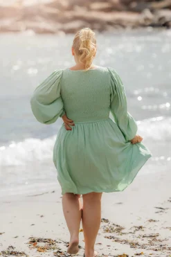 Anna Solid kjole -*Careless Sale