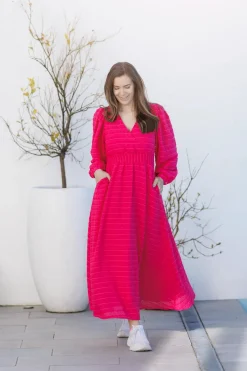 Belle Dots Maxikjole - Pink Peacock*Careless Sale