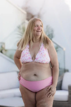 Cuba Ruffles bikinitopp - Lyserosa - Flower Paint*Careless New