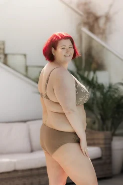 Mid Waist bikinitruse - Mørk beige*Careless Outlet